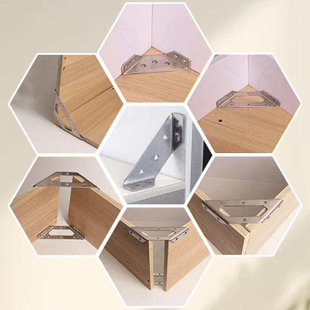 Universal Furniture Corner Connector Corner Code Fastener Multifunctional Triangular Furniture Support Heavy Duty for Furniture