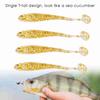 50PCS 5cm Soft Plastic Fishing Lures T Tail Grub Worm Baits Fish Tackle Accessory Golden