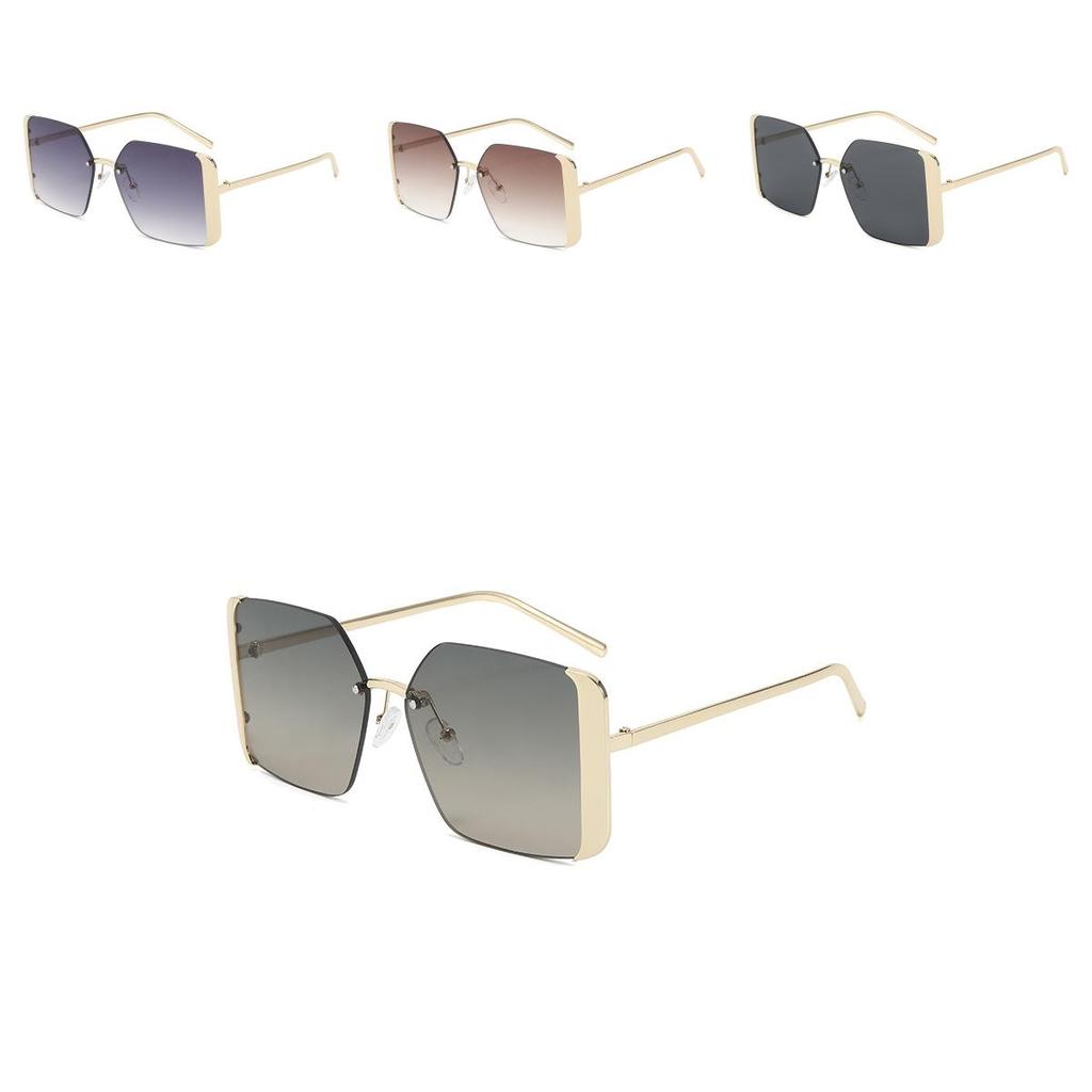 Vintage Round Face Metal Frame Square Uv400 Sunglasses For Outdoor Fans