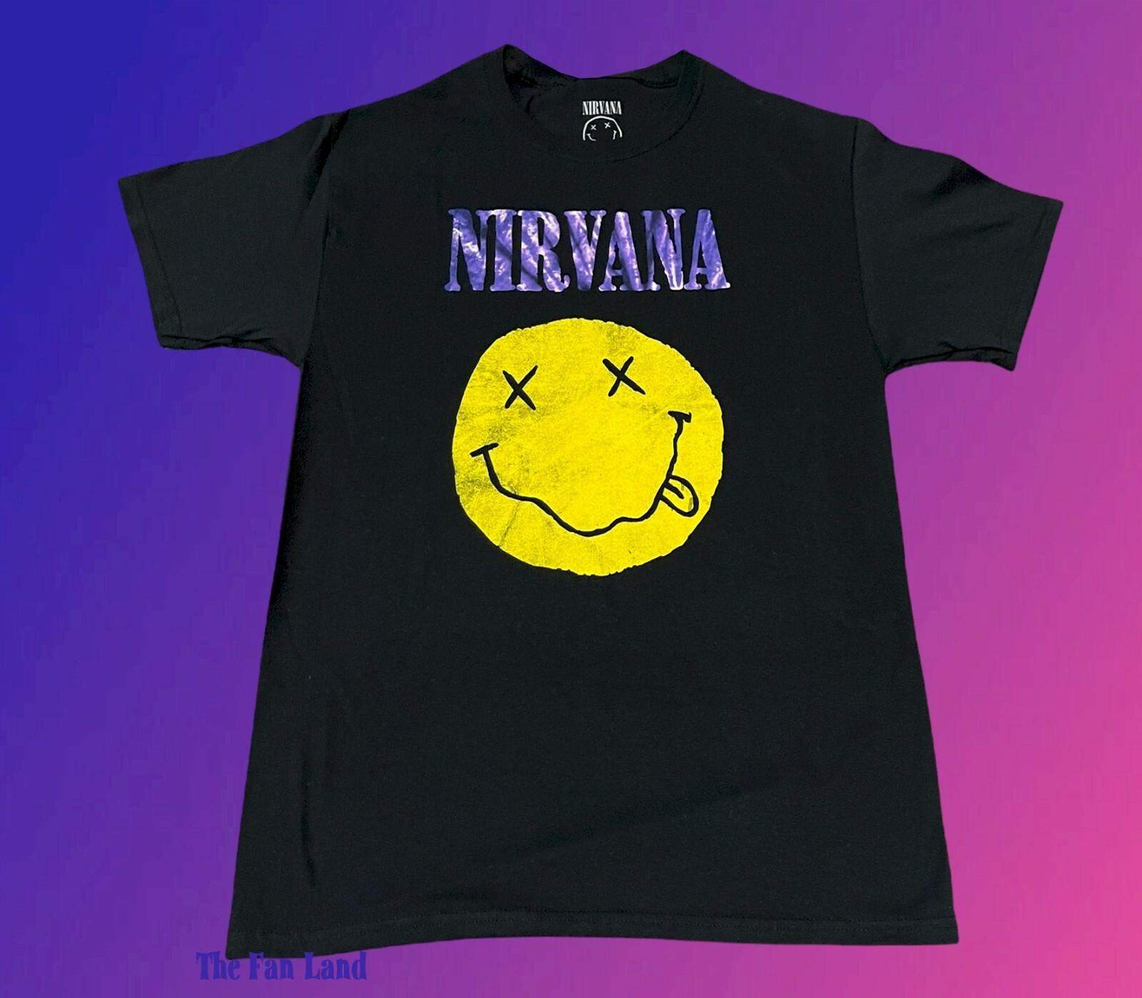 

26 New Nirvana Smiley Face Classic Rustic Purple Grunge Men s Vintage T-Shirt Unisex T-Shirt L