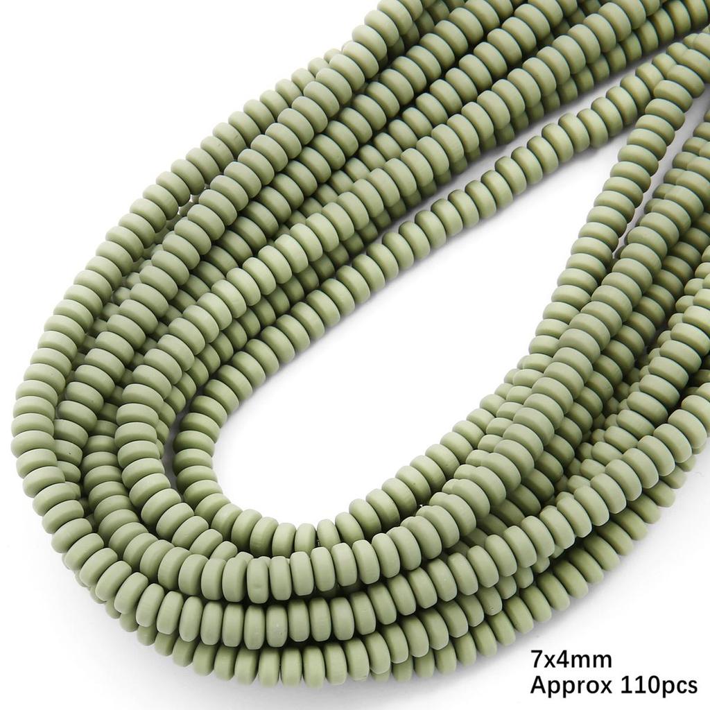 110pcs 7x4mm Flat Round Polymer Resin Clay Disk Handmade Beads For DIY Jewelry Making