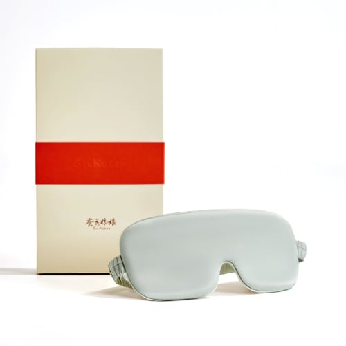 

Silkworm Flower Niangniang Eye Mask, 100% Silk, Two-Color Design, Breathable, No Pressure, Light Blocking, Washable, Ultra-Lightweight, Unisex, for Sl