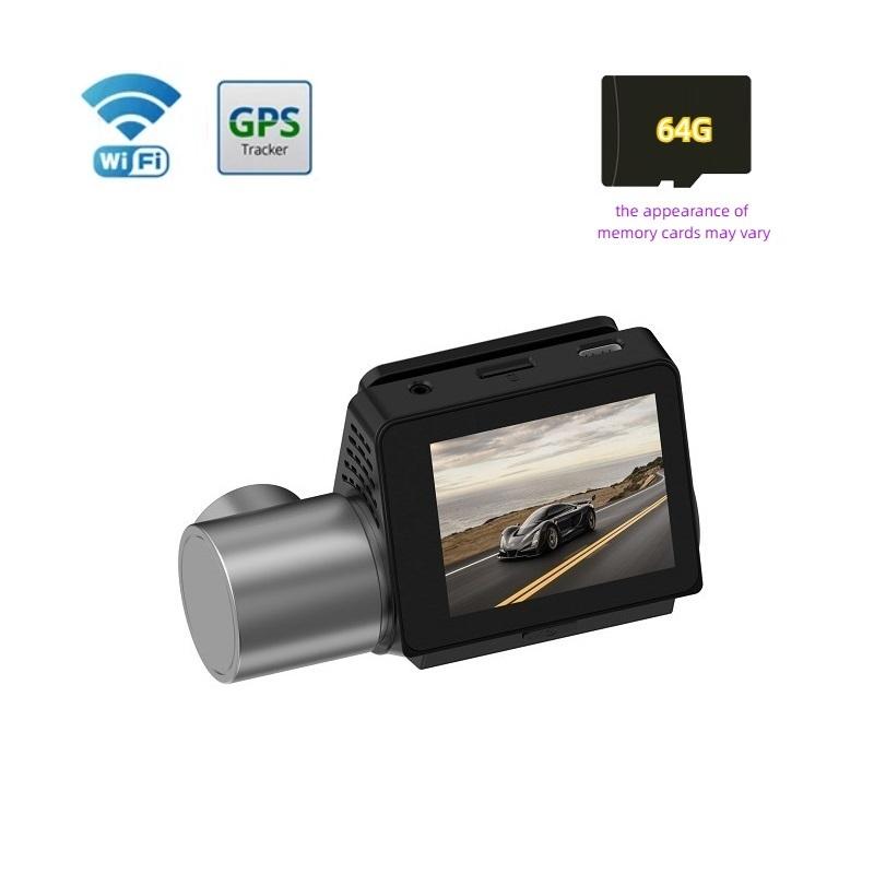 

WiFi Відеореєстратор, Автомобільна камера, Відеореєстратор, DVR, GPS Двоканальний реєстратор, Full HD Сенсорний екран, G-сенсор 1 Lens+WIFI+GPS+64g
