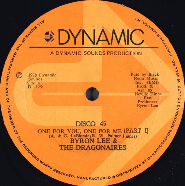 

12inch Record BYRON LEE THE DRAGONAIRES One For You One For Me D129 Dynamic Sounds 1978 Jamaica Reggae Ska Dub Used