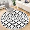 1pc Panda Pattern Office Round Area Rug, Indoor Mat Suitable For Office, Under Office Chairs Bedroom Living Room Home Decor, Room Deco