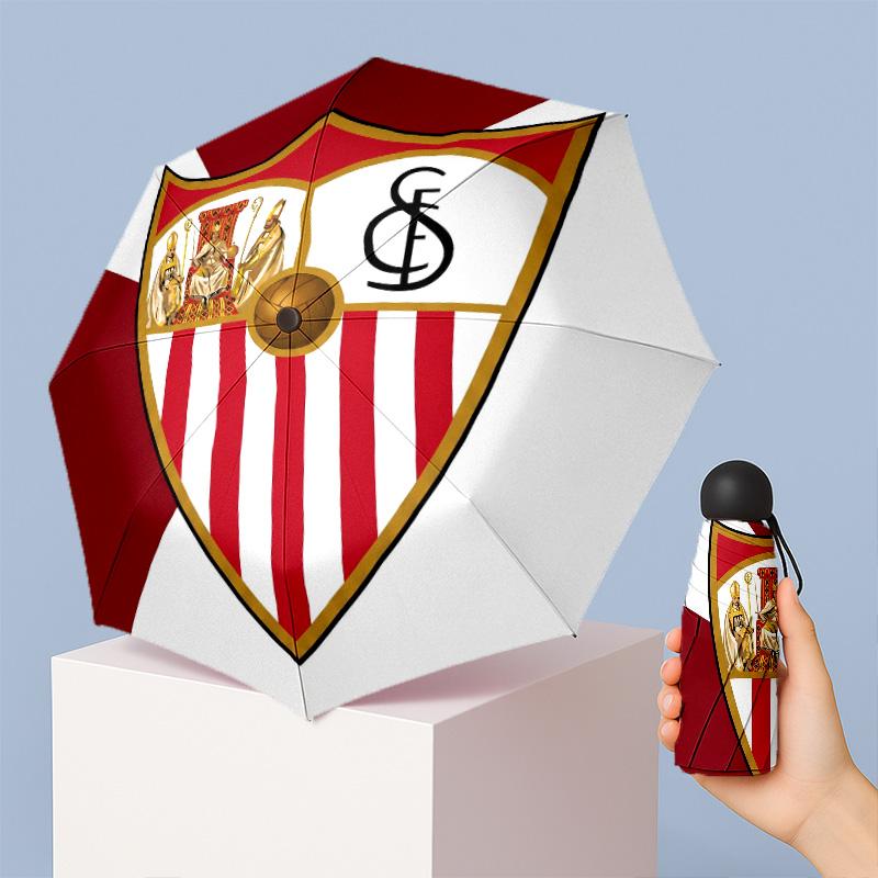 Sevilla FC Mini 5 Fold Pocket Umbrella Compact Lightweight Anti UV Rain Sun Protection Umbrella Portable Travel Umbrella