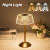New Classic LED Table Lamp USB Rechargeable Night Light Touch Dimming Desk Lamp Bedroom Decor Atmosphere Crystal Table Lamp