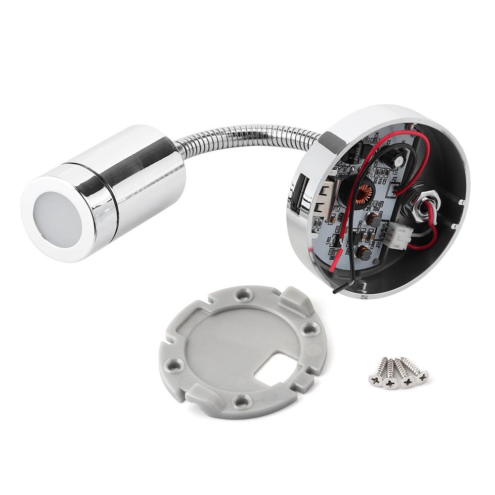 12VDC 1500LM LED Reading Light Rotation Adjustable Marine Car Table Lamp with USB Charging Interface