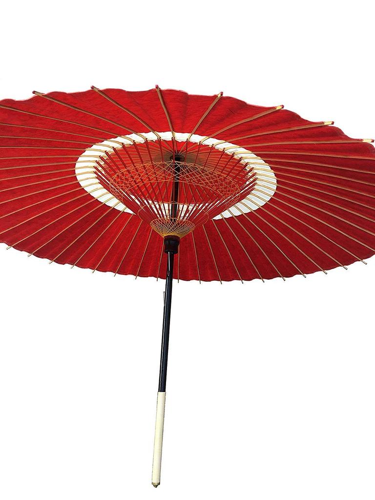 Yamamoto Bamboo Crafts Japanese Janome Rain (YAMAMOTOTAKIZAYIKUYA) Umbrella, Bangasa, Umbrella, Umbrella, Two-Stage, Two-Step (Janome Pattern, Red)