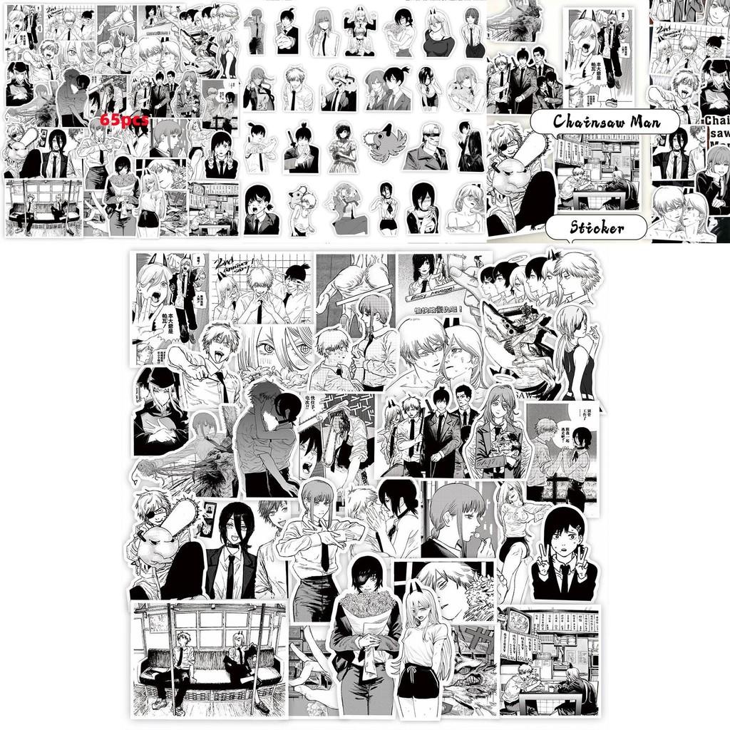 65-teiliges Sticker-Set mit Chainsaw Man und Denji, ideal zum Dekorieren von Laptops, Trinkbechern und mehr!