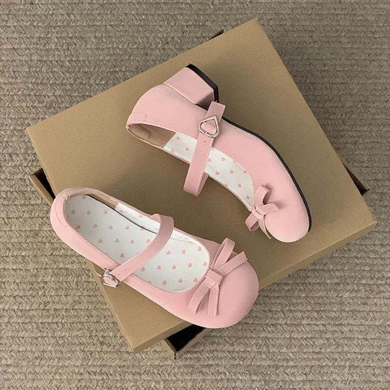 fashion Autumn Women Mary Jane Shoes Fashion Butterfly-knot Ladies Comfort Round Toe Low Heel Footwear