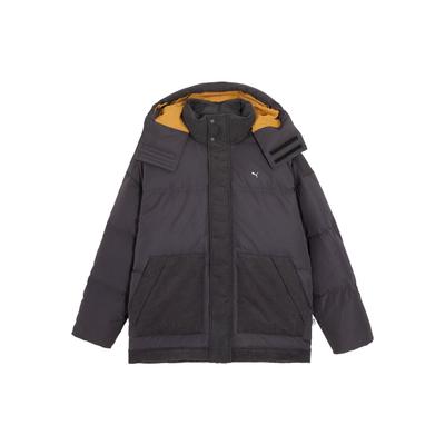 Giacca Piumino Mmq Color Block Casual con Cappuccio Manica Lunga Cappotto Imbottito Giacca Unisex Carbone 623043-13
