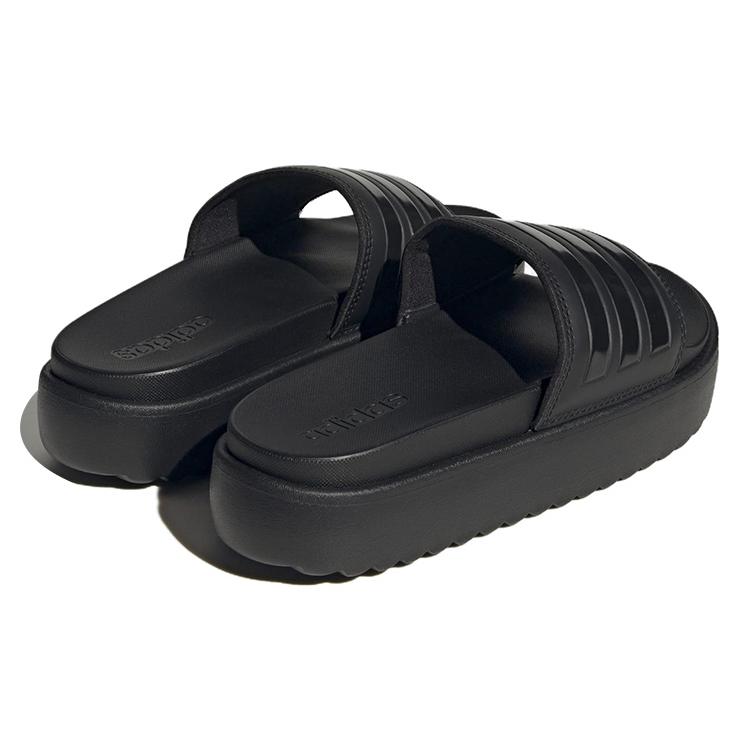 New Adidas Adilette Platform Slides Core Black Women's HQ6179