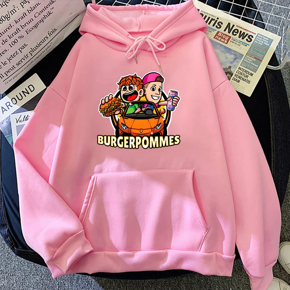 Burgerpommes Icrimax Grafische Hoodies Bequem Lässig Hip Hop Streetwear Unisex Herren Damen Fleece Oversized Y2k Sweatshirts Kapuzenpullover mit Aufdruck XXXL braun