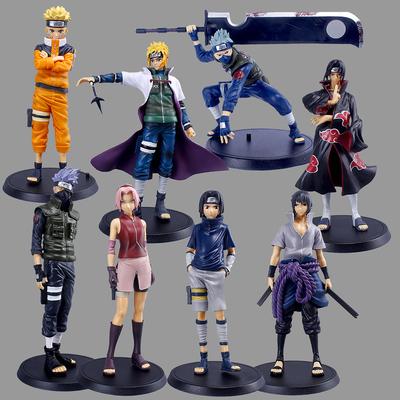 20cm Bandai Naruto Anime Figur Shippuden Uchiha Sasuke Hatake Kakashi Namikaze Minato Actionfigur Sammlermodell Spielzeug Geschenke