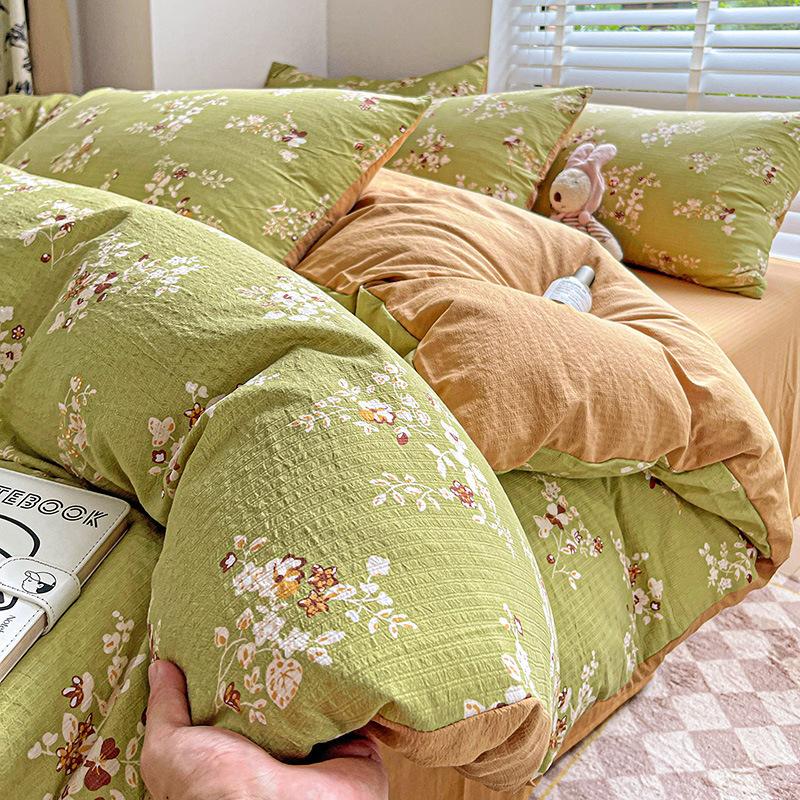 Idyllic Bedding Four-piece Set Skin-friendly Breathable Bed Sheet Quilt Cover Pillowcase
