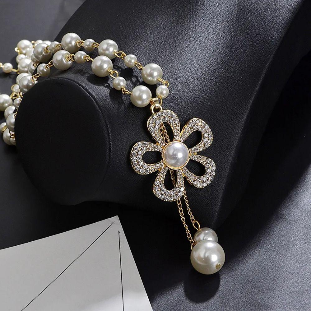 1Pcs Vintage Pearl Chain Elegant Temperament Sweater Chain  Women's Jewelry Accessories