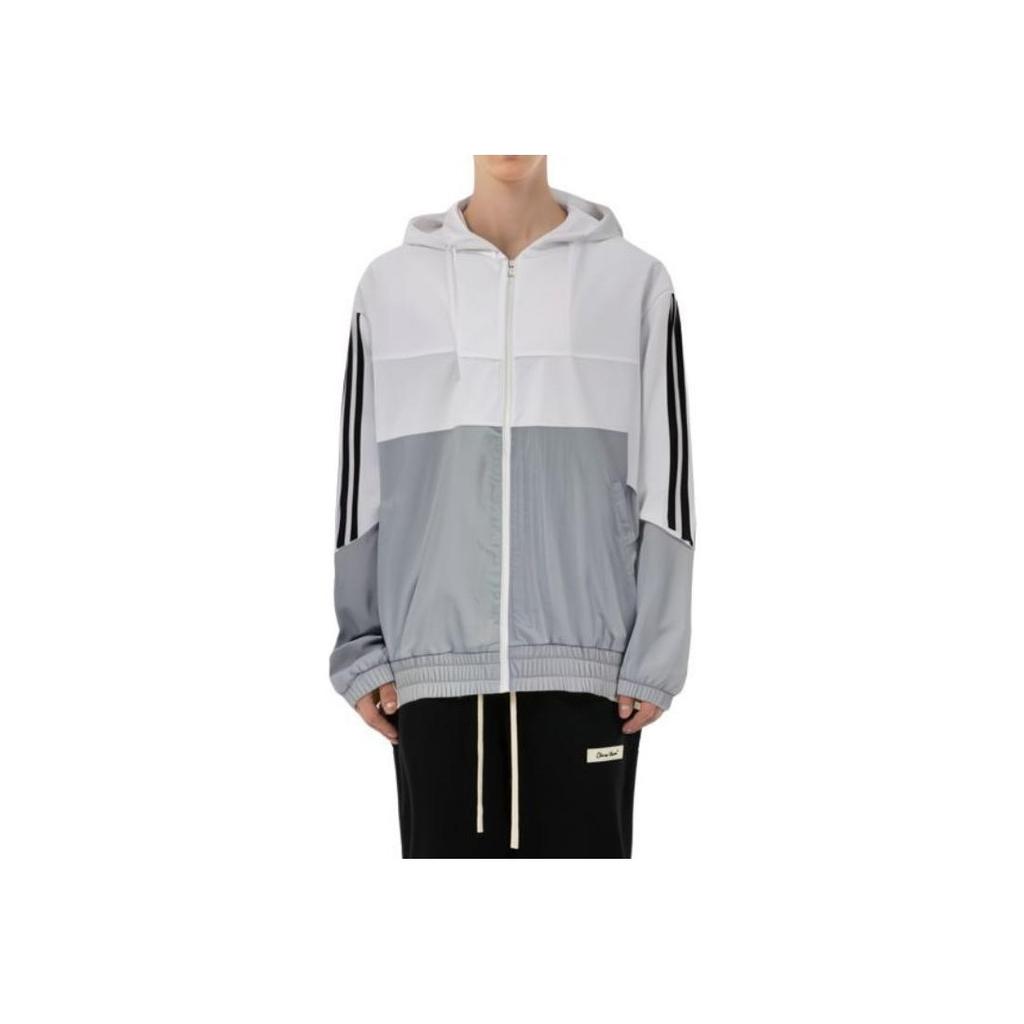 adidas U Essential Woven Color-Block Stripe Jacket Men Jackets White HN2423