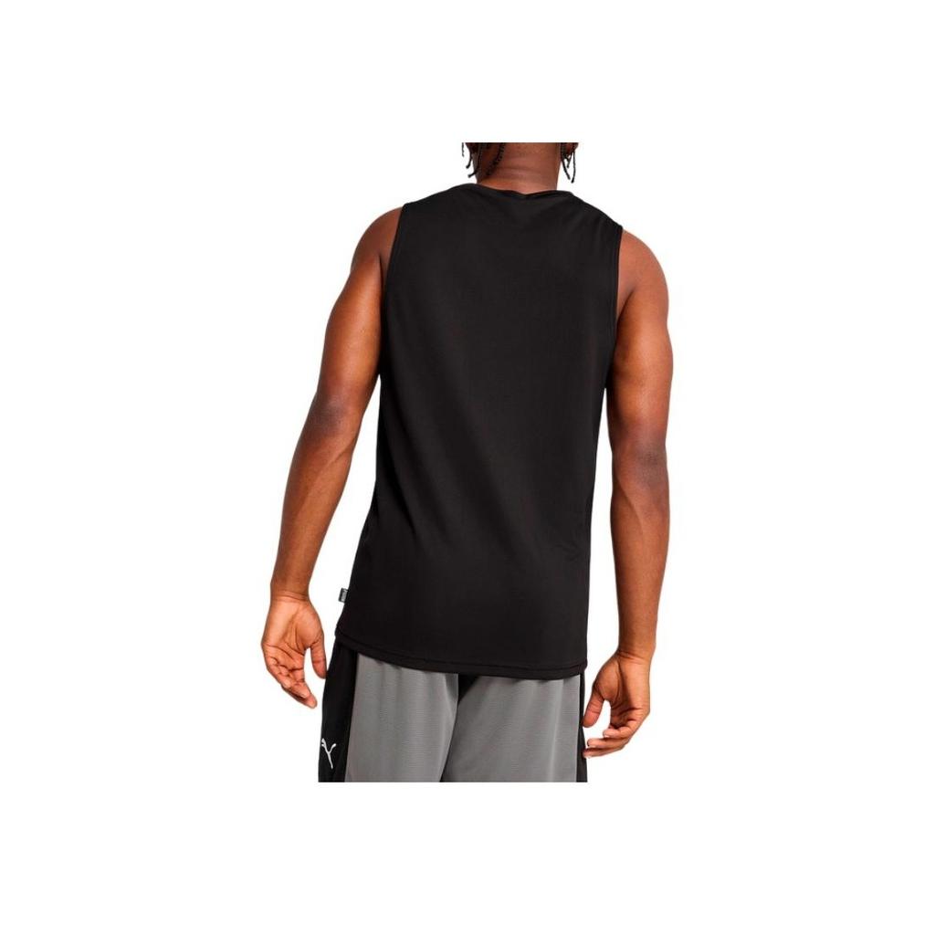 Puma Comfortable Soft Letter Round Neck Sleeveless Vest Men Tops Black 630497-01