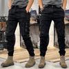 Bawełniane spodnie cargo męskie elastyczne casualowe spodnie kieszeń na zamek joggery moda khaki czarne zielone