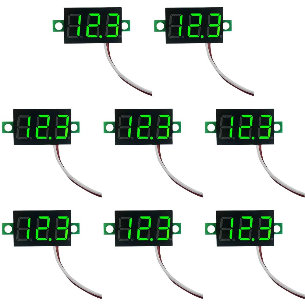 

2 дроти Цифровий вольтметр Світлодіодний екран Метр DC 2,5 В-40 В Цифровий тестер напруги Вимірювання тиску Потужність Детектор напруги Інструмент 1PC зелений