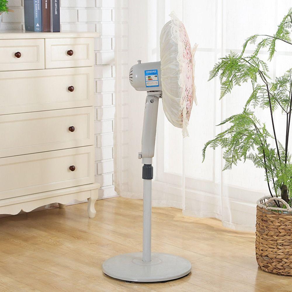 Housse de ventilateur électrique en dentelle et fleurs Anti-pollution Anti-poussière Pour ventilateur sur pied/de bureau Manchon Anti-pincement de main Rond