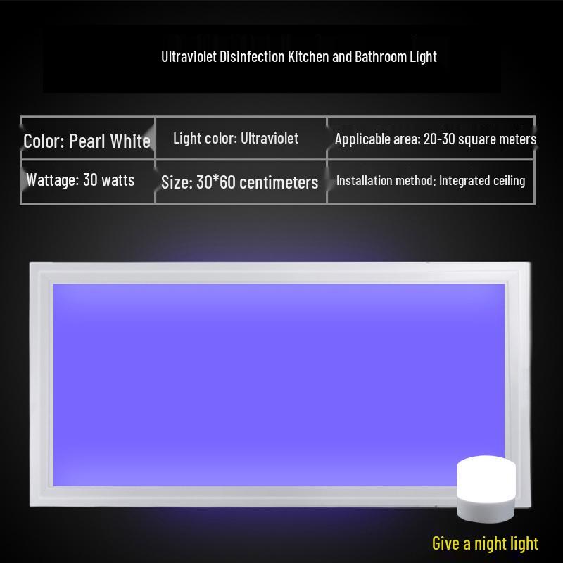 Ceiling-Mounted Ultraviolet Germicidal Panel Light for Bathroom & Kitchen