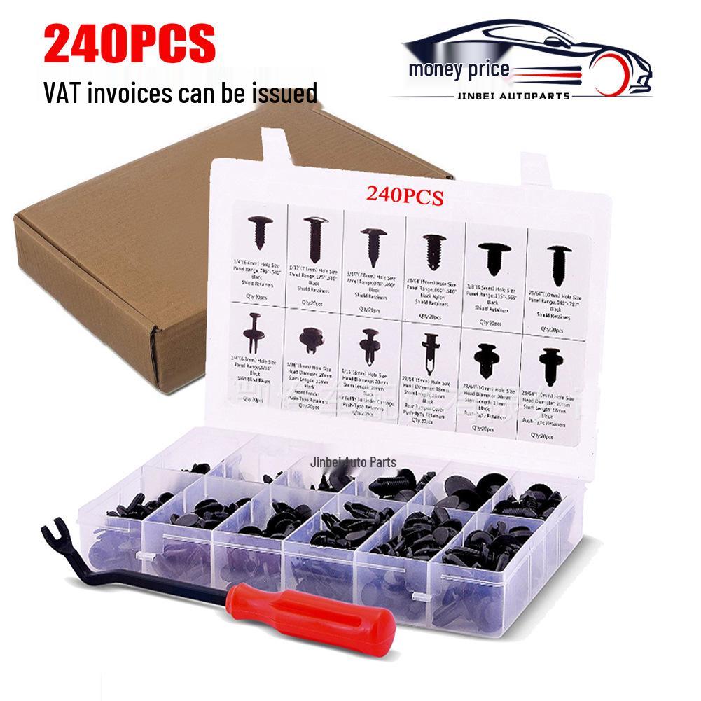 240PCS Snap Fasteners for Ford, Honda, Toyota, GM: Push-Pin Clips & Rivets