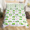 Truck Excavator Duvet Cover Set Queen Size For Kids Nursery Cartoon Tractor Engineering Vehicle Construction Theme Bedding Set