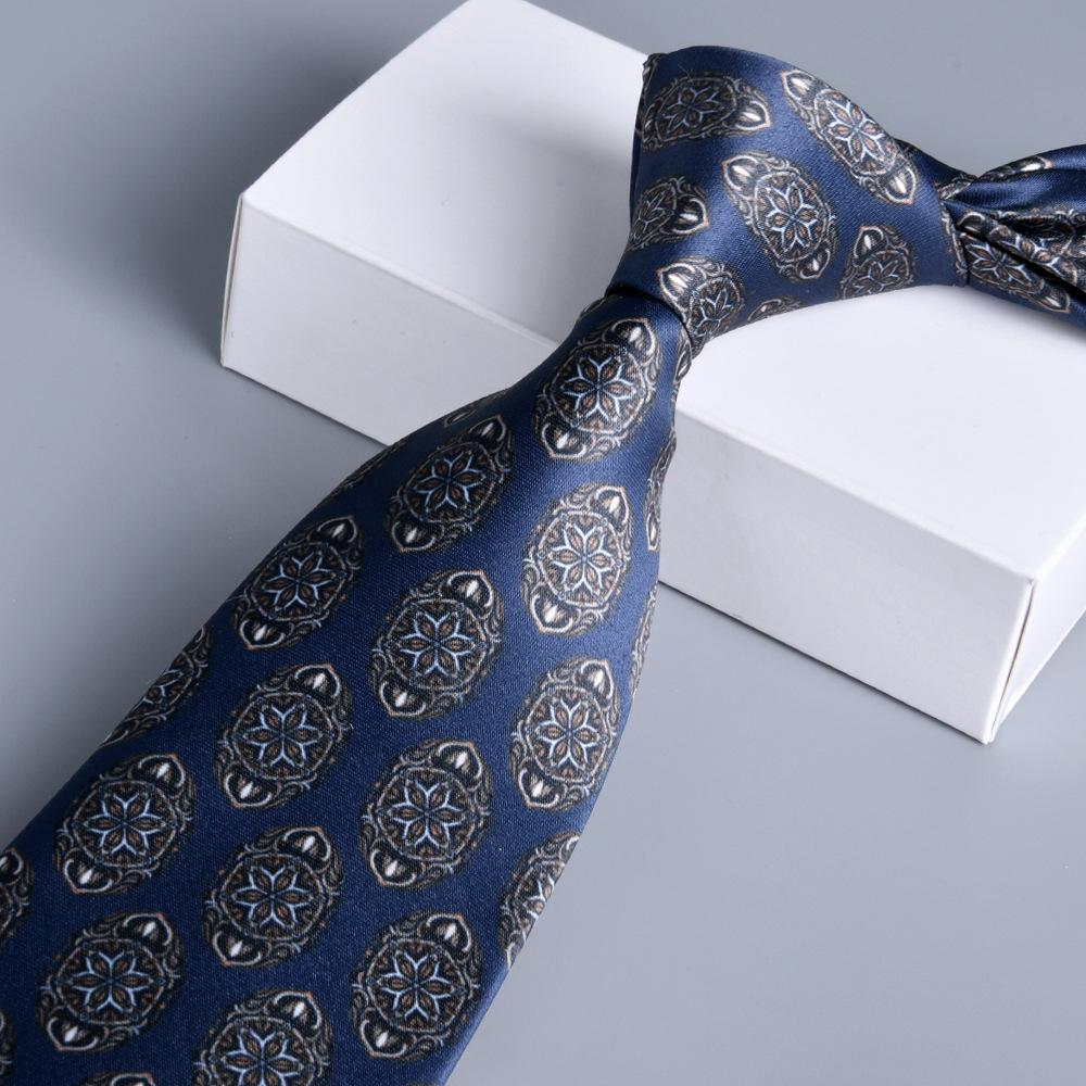 

Мужской деловой галстук с крупным узором 8 см — новый стиль с ручной печатью