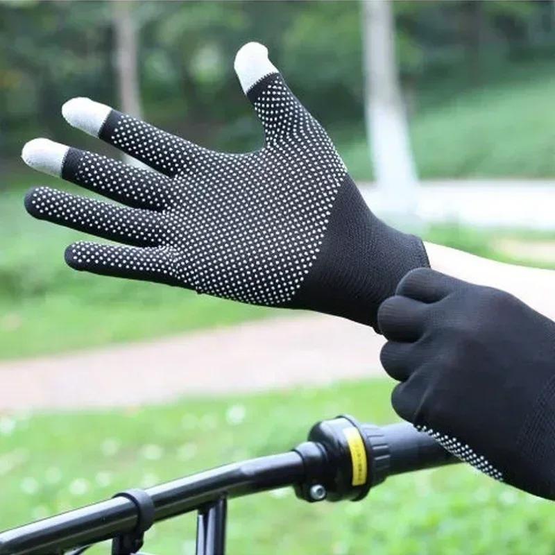 Non-slip TouchScreen Nylon Gloves for Men Women In Summer Outdoor Cycling Work Fitness Breathable Non-slip Dispensing Gloves