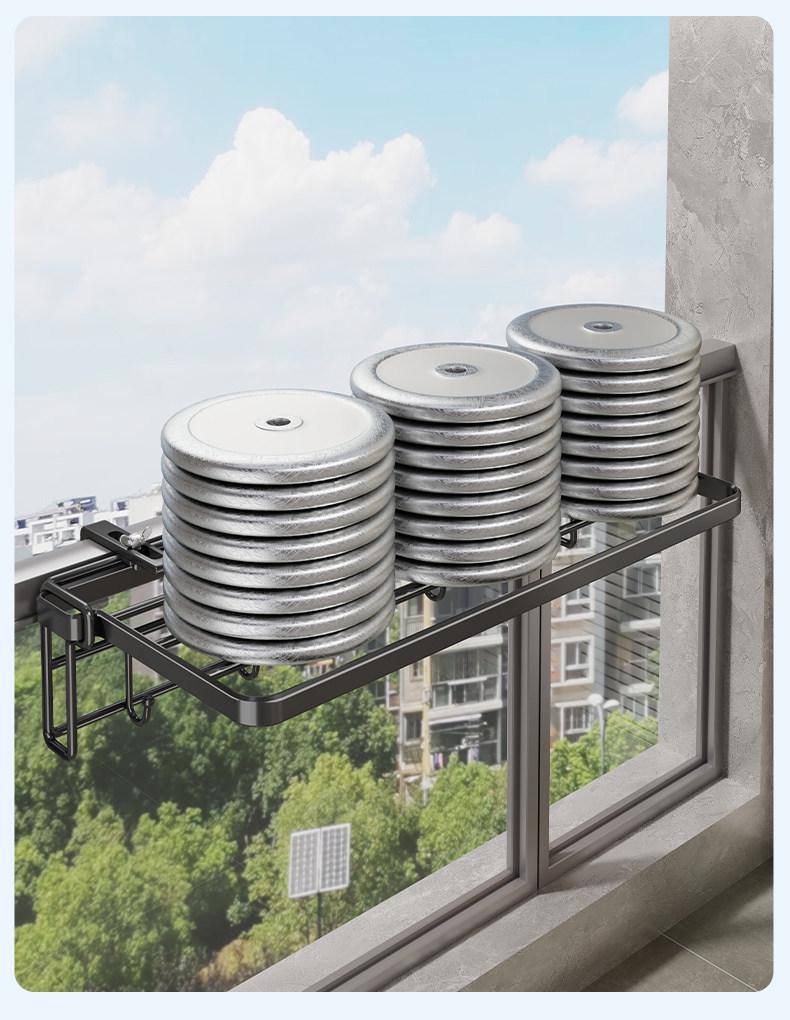 Hochhaus Balkon Wäscheständer mit Kleiderstange und Diebstahlschutz für Fenster