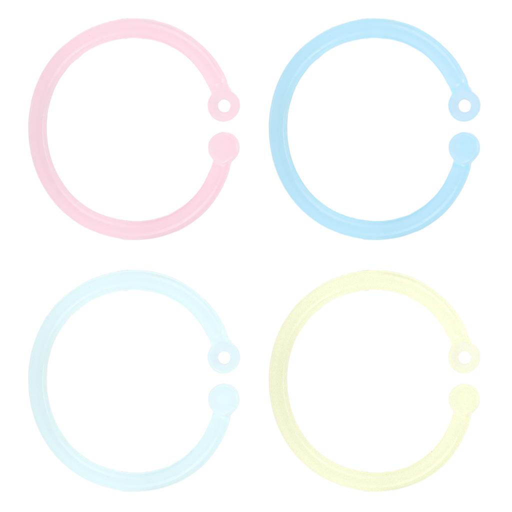 20pcs Plastic Rings Transparent Flexible Loose Leaf Book  Rings for School Home Office Cards D