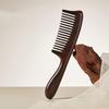 Pente de Cabelo de Ébano Natural de Dupla Face