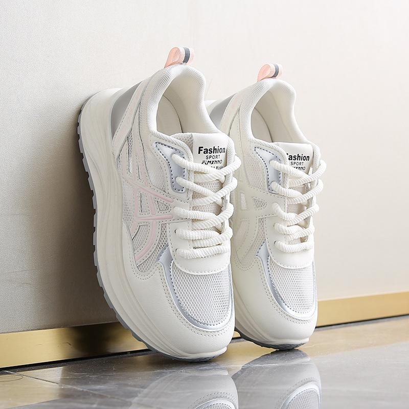 Summer thick-soled 2025 versatile mesh dad shoes women's light, breathable and thin sports fashion casual women's shoes