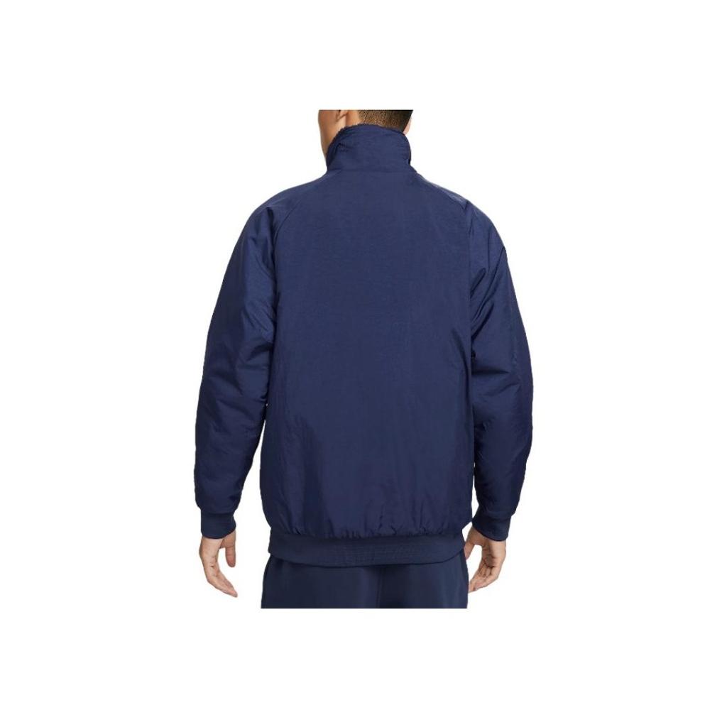 Nike Sportswear Swoosh Fashion Comfortable Soft Reversible Collar Fleece Jacket Men Jackets Deep-Navy White Team-Blue-Grey BQ6546-411