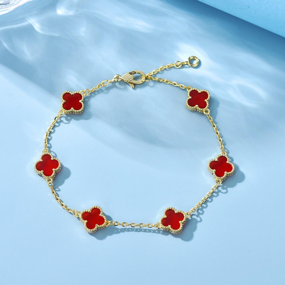 

Mini Six Flower Bracelet Fashion Exquisite High-end Four-leaf Clover Bracelet золотий