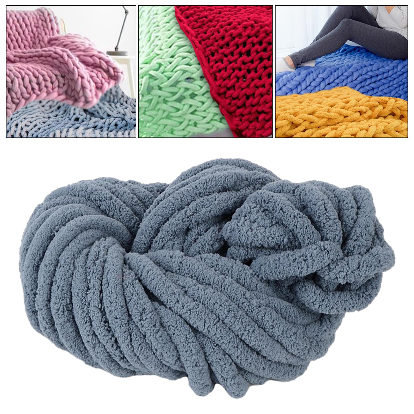 

Толстая пряжа синель, моющаяся, мягкая, плюшевая пряжа, гигантский калибр 7, объемная пряжа для ручного вязания, одеяла, шарфа, поделок, вязания крючком темно-серого