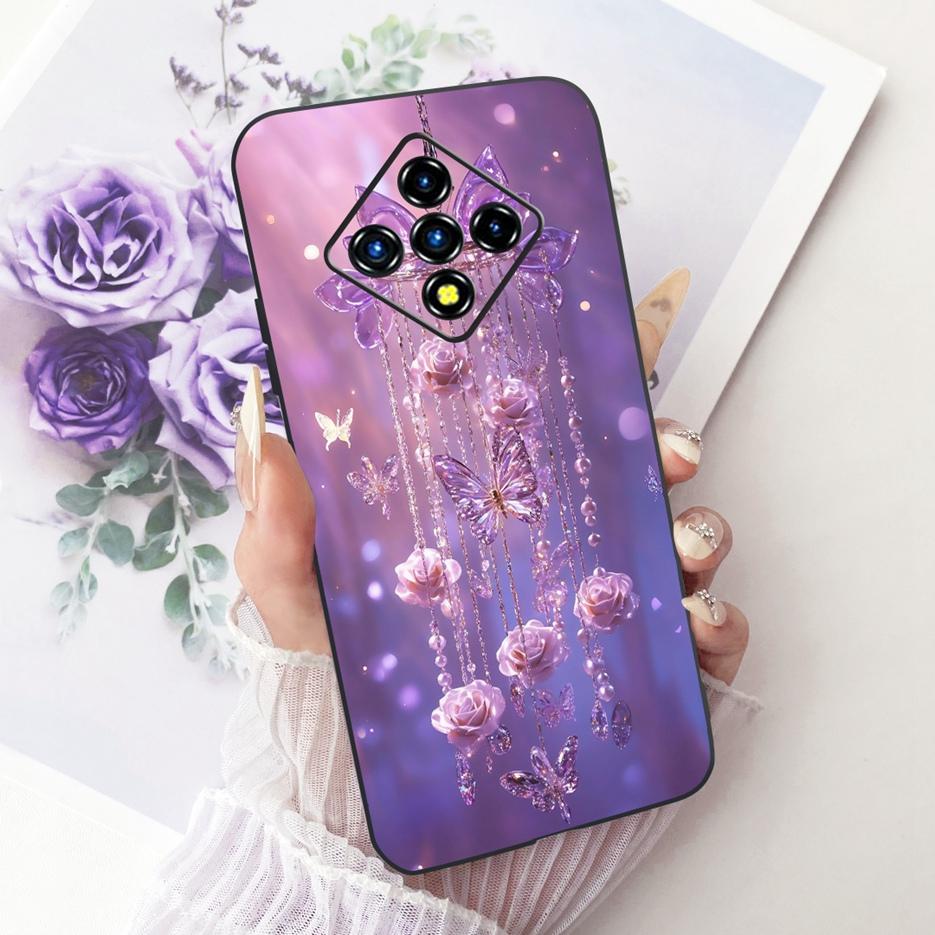 For Infinix Zero 8 Case X687 Stylish Flowers Butterfly Painted Cover Soft Slim Phone Case For Infinix Zero 8i Zero8 i X687B Bags