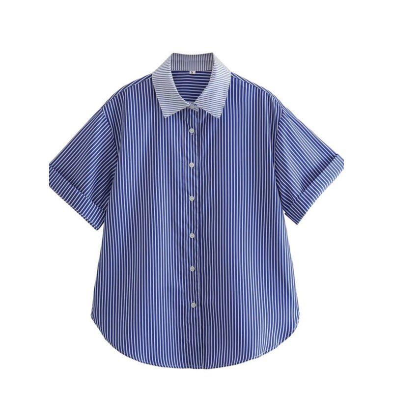 Minority Fashion Casual Stripes 3-Color Short Sleeve Shirt