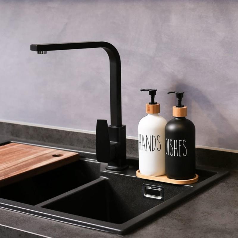 2 STuks 500ml Glazen Zeepdispenser Met Drukpomp Zeepdispenser Voor Reizen Of Huis Badkamer Aanrecht Accessoires