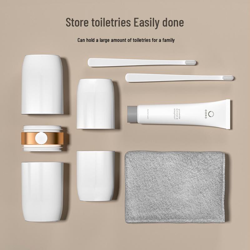 Portable Travel Toothbrush Set: Wash Cup & Holder with Storage
