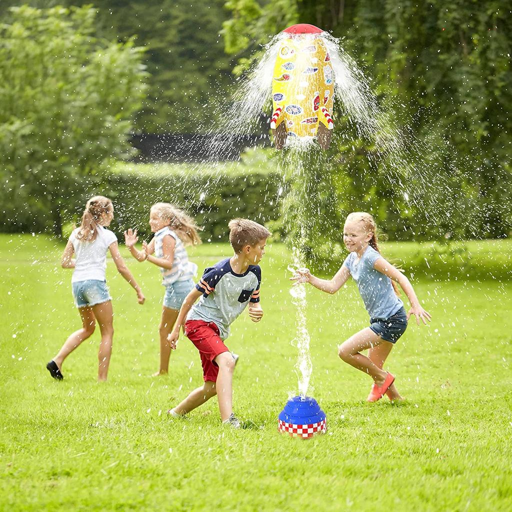 Toy Space Sprinkler, 360-Degree Rotating Water Sprayer, Outdoor Water Play Toy, Fountain, Parent-Child Interaction, Water Pressure Controlled Height,