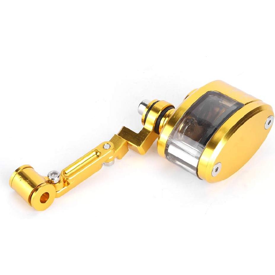Qiilu Brake Oil Cup, Front Brake Fluid Reservoir CNC Aluminum Motorcycle Motorcbike Oil Cup Set Fit for ZX 6R 9R 10R(Gold)