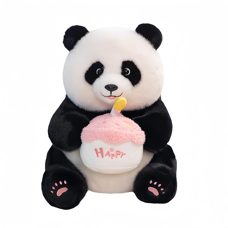 Plush Panda Cake Toy Cartoon Stuffed Animal Doll Decorations Kids Gift Cute