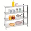 Stainless Steel Storage Rack 4Tier Commercial Shelving Unit with Adjustable Height for Restaurant Warehouse Logistics Center Use