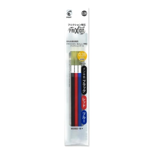 

Шариковая ручка Pilot Frixion Refill 0,38 мм, набор из 3 цветов, размер корпуса LFBTRF30UF3C: 145x13,8 мм/14,6 г