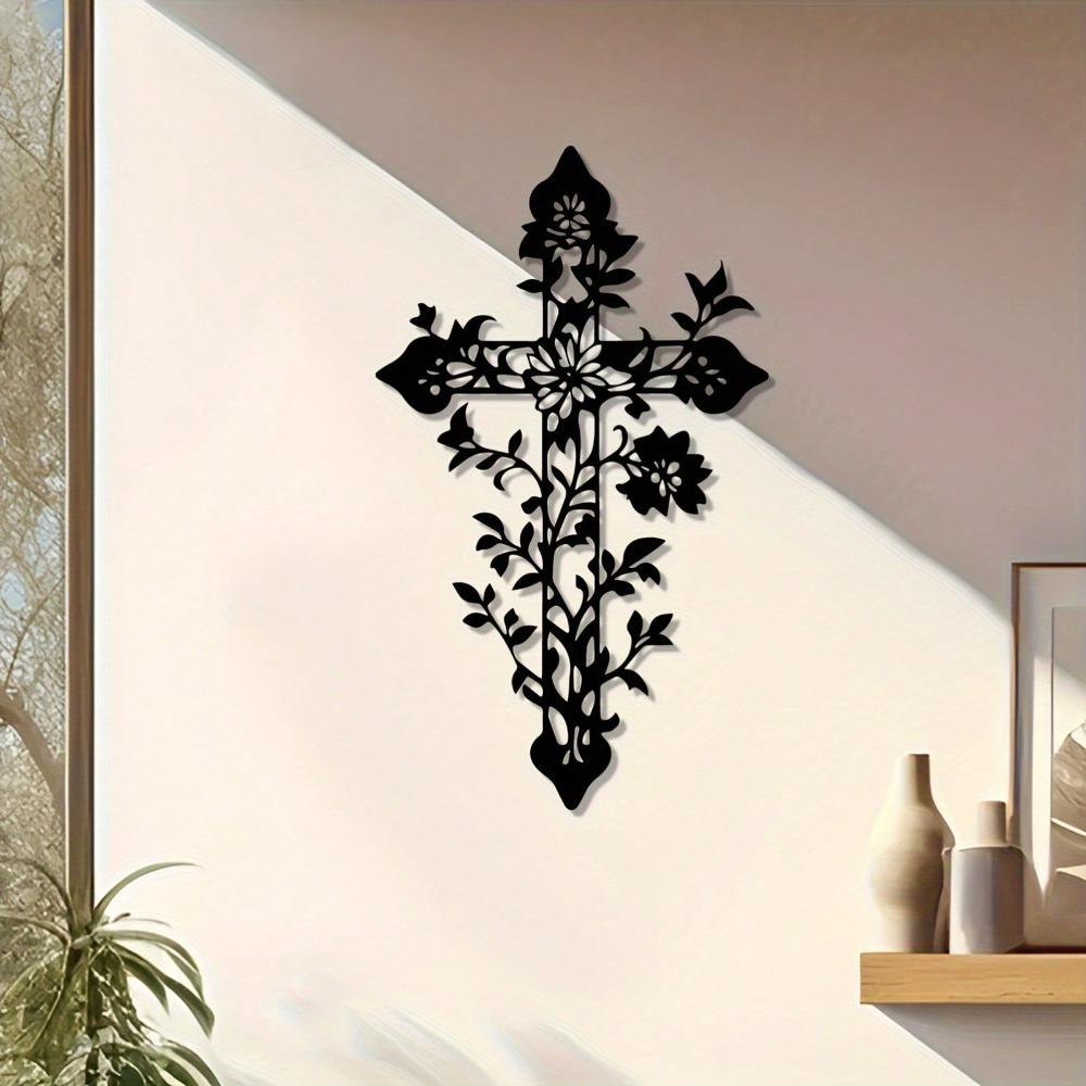 Metal Wall Cross Sculpture Tree of Life Art Christian Home Decor Bedroom Gift