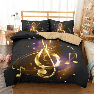 Juego de Funda Nórdica con Notas Musicales Juego de Ropa de Cama con Temática Musical Microfibra Funda de Edredón de Música Clásica Twin King para Habitación de Niños Niñas Dormitorio