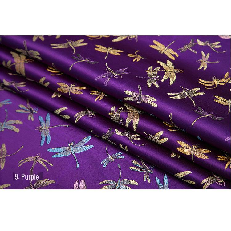 High-Density Nylon Dragonfly Jacquard Cheongsam Fabric - Chinese Silk Satin Hanfu for Children's Brocade